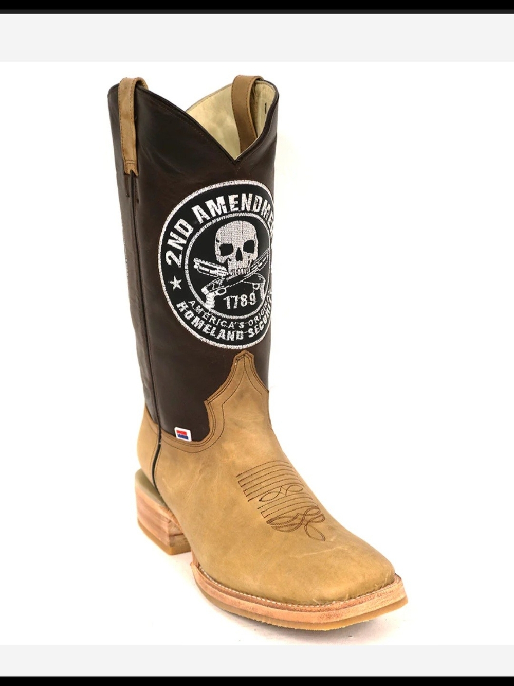 Men's Two-Tone Leather Western Boot - Brown/Tan